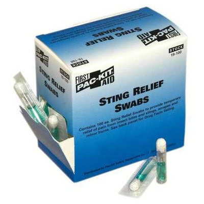 PAC-KIT 19-100G Sting Relief, Packet,4-1/4 In, PK100