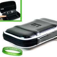 VG Garmin n?vi GPS 4.3-Inch Portable GPS Navigator Accessories Kit for ALL 4.3 GPS Models: ** BLACK ** Hard Storage Case + Live * Laugh * Love Vangoddy Wrist Band!!!