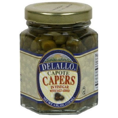 Delallo, Capers Capote, 4 OZ (Pack of 12)