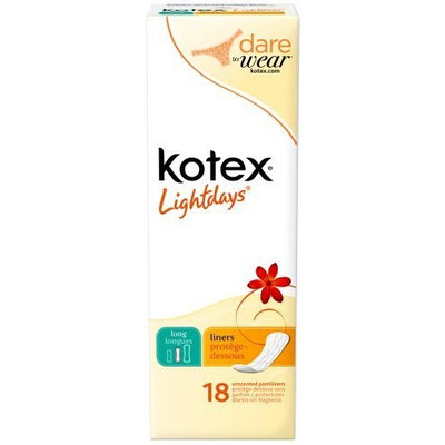 Kotex Lightdays Long Unscented Liners-18 ct