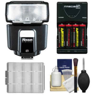 Nissin Digital i40 Speedlite E-TTL Flash with Batteries & Charger + Kit for Canon EOS 6D, 70D, 5D Mark II III, Rebel T3, T3i, T4i, T5, T5i, SL1 DSLR Cameras