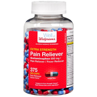 Walgreens Pain Reliever Extra Strength Gelcaps, 375 ea