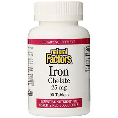 Natural Factors Iron Chelate 25mg Tablets, 90-Count (Pack of 2)