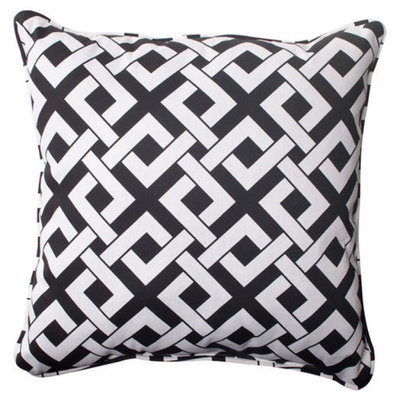 Pillow Perfect Outdoor 2-Piece Square Toss Pillow Set - Green/White Boxed In