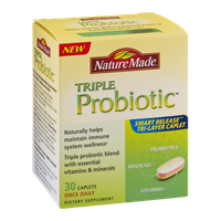 Nature Made Triple Probiotic Dietary Supplement Caplets - 30 CT
