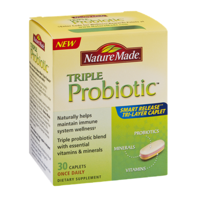 Nature Made Triple Probiotic Dietary Supplement Caplets - 30 CT