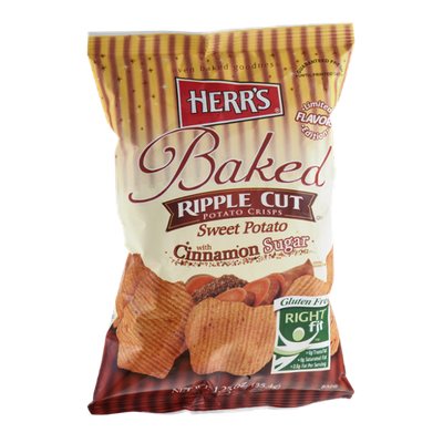 Herr's® Baked Ripple Cut Potato Crisps Sweet Potato With Cinnamon Sugar