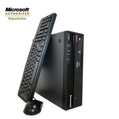 Flush Enterprises Lenovo Refurbished: ThinkCentre M57p SFF Desktop Core2Duo 2.3Ghz 2GB 160GB HDD CDRW/DVD Window 7 Home Premium Bundle Mouse, Keyboard
