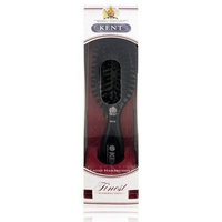 Kent Ladies Hairbrush - Small Pure Black Natural Bristle Cushion Brush Model No. CSFS
