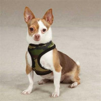 Petedge ZW2195 20 43 Casual Canine Fabric Camo Harness Lrg Green