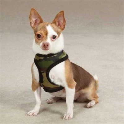 Petedge ZW2195 20 43 Casual Canine Fabric Camo Harness Lrg Green