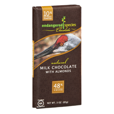 Endangered Species Chocolate Milk Chocolate With Almonds Bar Natural - Sandhill Crane