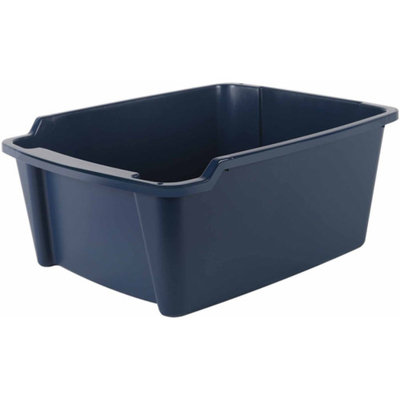 IRIS Iris High-Sided Cat Litter Pan, Navy