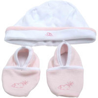 Piccolo Bambino Cotton Hat and Booties Newborn