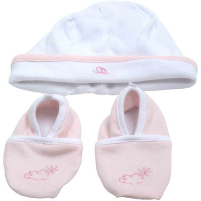 Piccolo Bambino Cotton Hat and Booties Newborn
