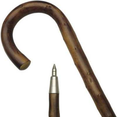 Harvy Men Crook Cane Scorched Congo Chestnut -Affordable Gift! Item #DHAR-9090100