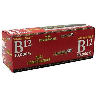 NVE Pharmaceuticals Stacker 2 Vitamin Shot B12 10000% Acai Pomergranate 12 x 2 Oz