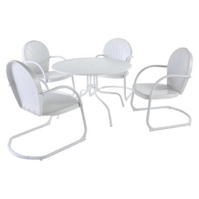 Crosley Griffith 5-Piece Metal Patio Dining Furniture Set -White