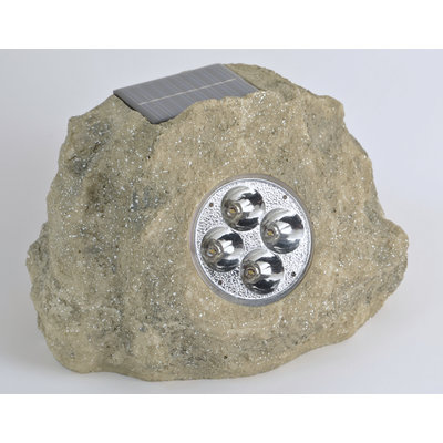 Homebrite Solar Solar Power Jumbo Rock Spot Light in Grey (Set of 3)