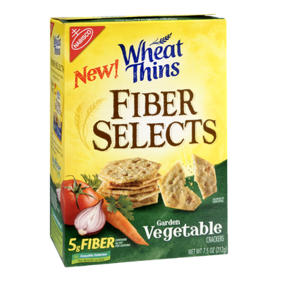 Nabisco Wheat Thins Fiber Selects Garden Vegetable Crackers