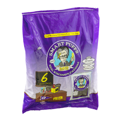 Smart Puffs Real Wisconsin Cheddar Baked Cheese Puffs Lunch Packs - 6 CT