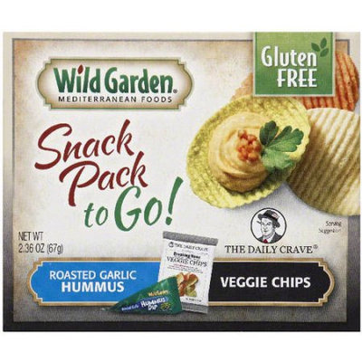 Wild Garden Roasted Garlic Hummus & Veggie Chips Snack Pack, 2.36 oz, (Pack of 30)