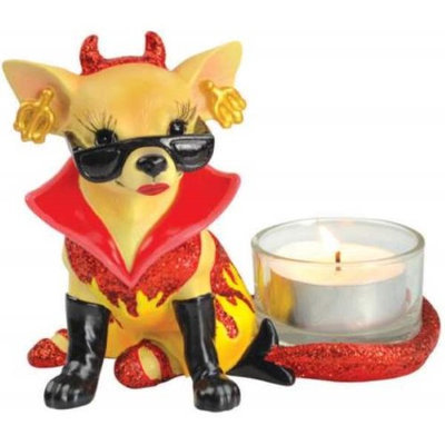 Aye Chihuahua Tealight - One Hot Diva by Westland Giftware