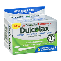 Dulcolax Medicated Laxative Suppositories & Applicators - 5 CT