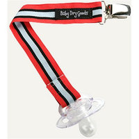 Baby Dry Goods 03034 Lt BlueRedBlack Stripes Pacifier Clip