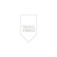 Ahi Trouble Maker Rhinestone Bandana White Large