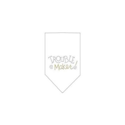 Ahi Trouble Maker Rhinestone Bandana White Large