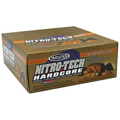 Nitro Tech Bar Peanut Butter Chocolate Chip Muscletech 12 Bars 1 Box