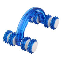 Blue Hand-held Thigh Body Cellulite Control Health Beauty Wheel Roller Massager