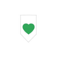 Ahi Green Swiss Dot Heart Screen Print Bandana White Large