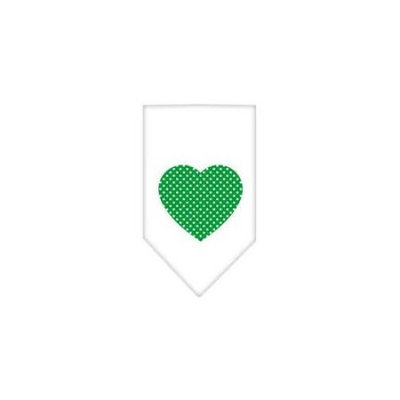 Ahi Green Swiss Dot Heart Screen Print Bandana White Large
