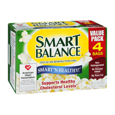 Smart Balance Smart 'N Healthy! Deluxe Microwave Popcorn - 4 CT