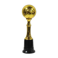 Beistle 57378 8-1/2 Black Shiny Gold Plastic Globe Award - Pack of 6
