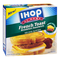IHOP At Home French Toast Breakfast Sandwich Maple Sausage, Egg & Cheese - 4 CT