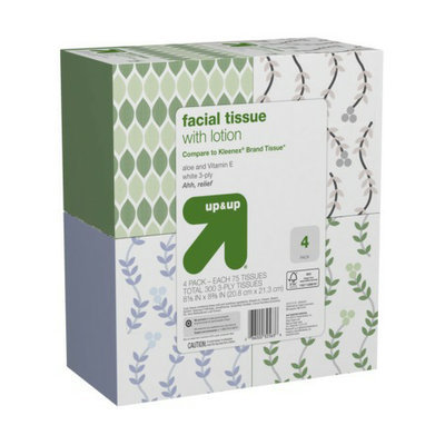 up & up Facial Tissue with Lotion 4 pk 75 ct each