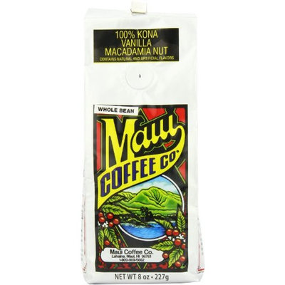 Maui Coffee Company 100% Kona Vanilla Macadamia Nut Coffee (Whole Bean), 7-Ounces (Pack of 2)