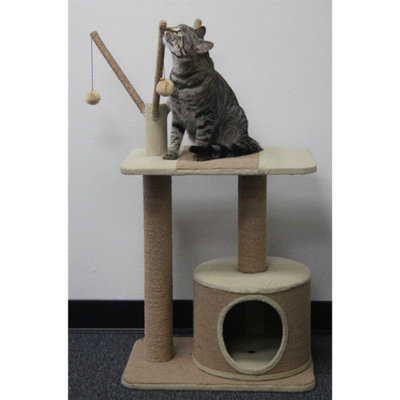 Pet Pal PetPals Recycled Paper Rope Cat Perch with Teasers and Condo