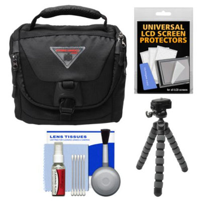 Precision Design PD-C25 Camera / Camcorder Case with Rain Cover & Flex Tripod + Accessory Kit