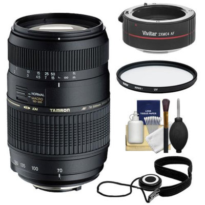 Tamron 70-300mm Di LD Macro Zoom Lens with Hood (= 140-600mm) + UV Filter + Accessory Kit for Canon EOS 6D, 70D, Rebel T3, T3i, T4i, T5, T5i, SL1 Digital SLR Cameras