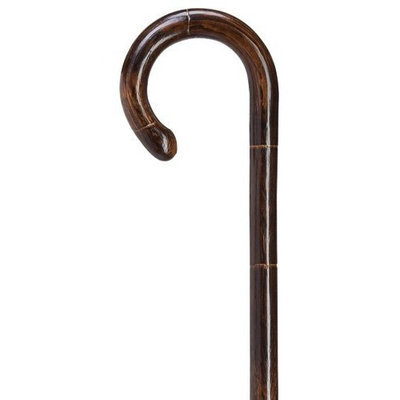 King Of Canes Men Crook Cane Stepped/Scorched Oak -Affordable Gift! Item #HAR-9007100