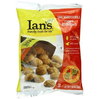 Ian's Natural Foods Snickerdoodle Cookie Buttons 6.35 Ounce Pouches (Pack of 6)