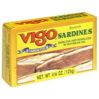 Vigo Sardines Skinless and Boneless in Soybean Oil, 4.375-Ounce Cans (Pack of 10)
