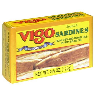 Vigo Sardines Skinless and Boneless in Soybean Oil, 4.375-Ounce Cans (Pack of 10)