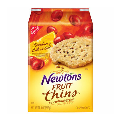 Nabisco Newtons Fruit Thins Cranberry Citrus Oat Crispy Cookies