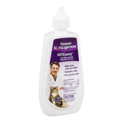 Sergeant's Vetscription MITEaway Ear Mite and Tick Treatment for Cats