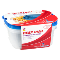 Ahold Containers & Lids Deep Dish - 3 CT